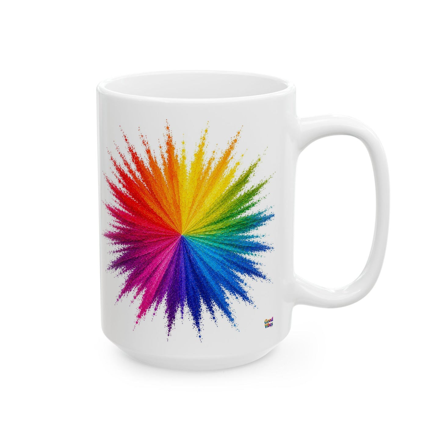 Good Vibes Bright Colorburst Mug | Ceramic Coffee Mug 11oz. | 15oz.