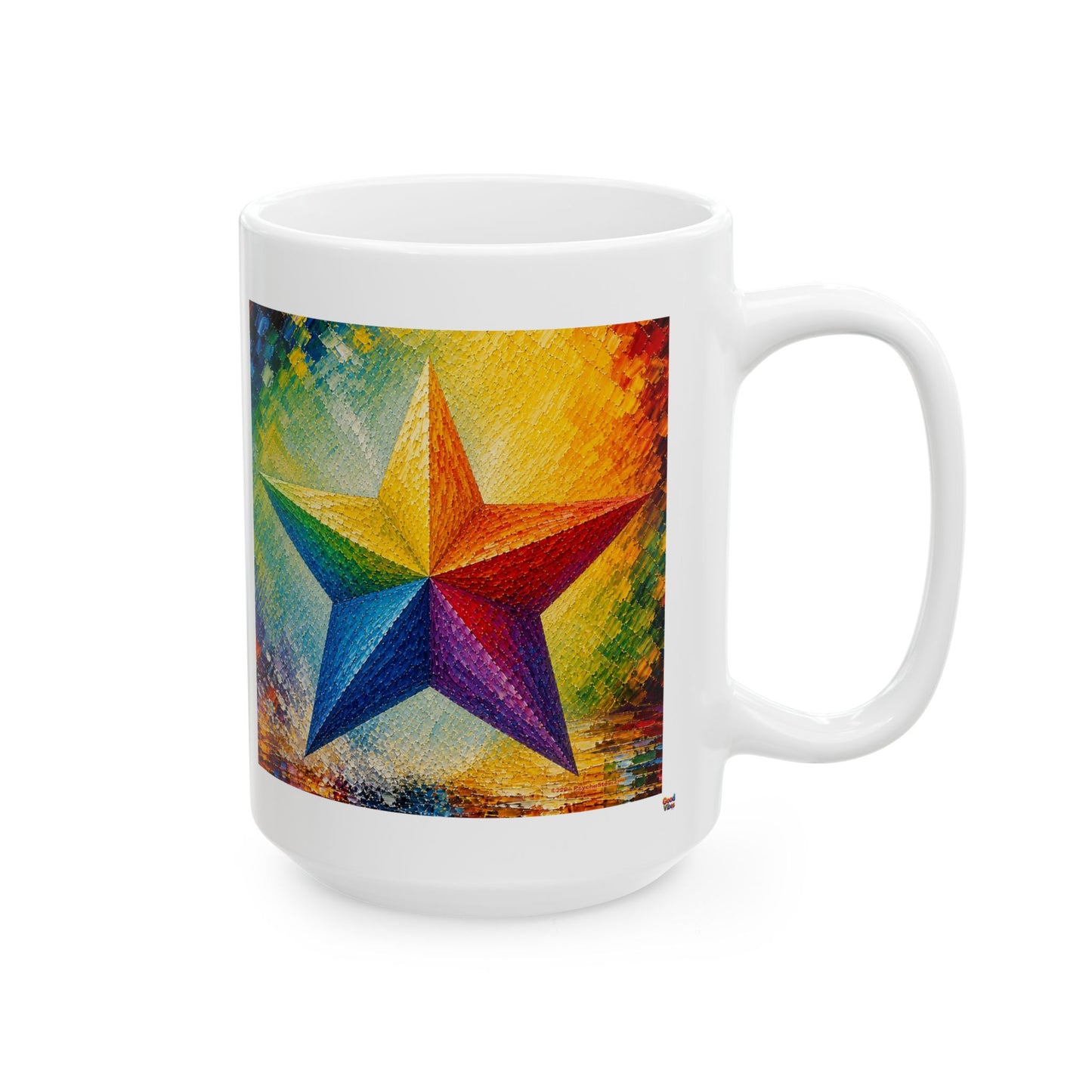 Good Vibes Painted Picturesque Star Mug | Ceramic Coffee Mug 11oz. | 15oz.