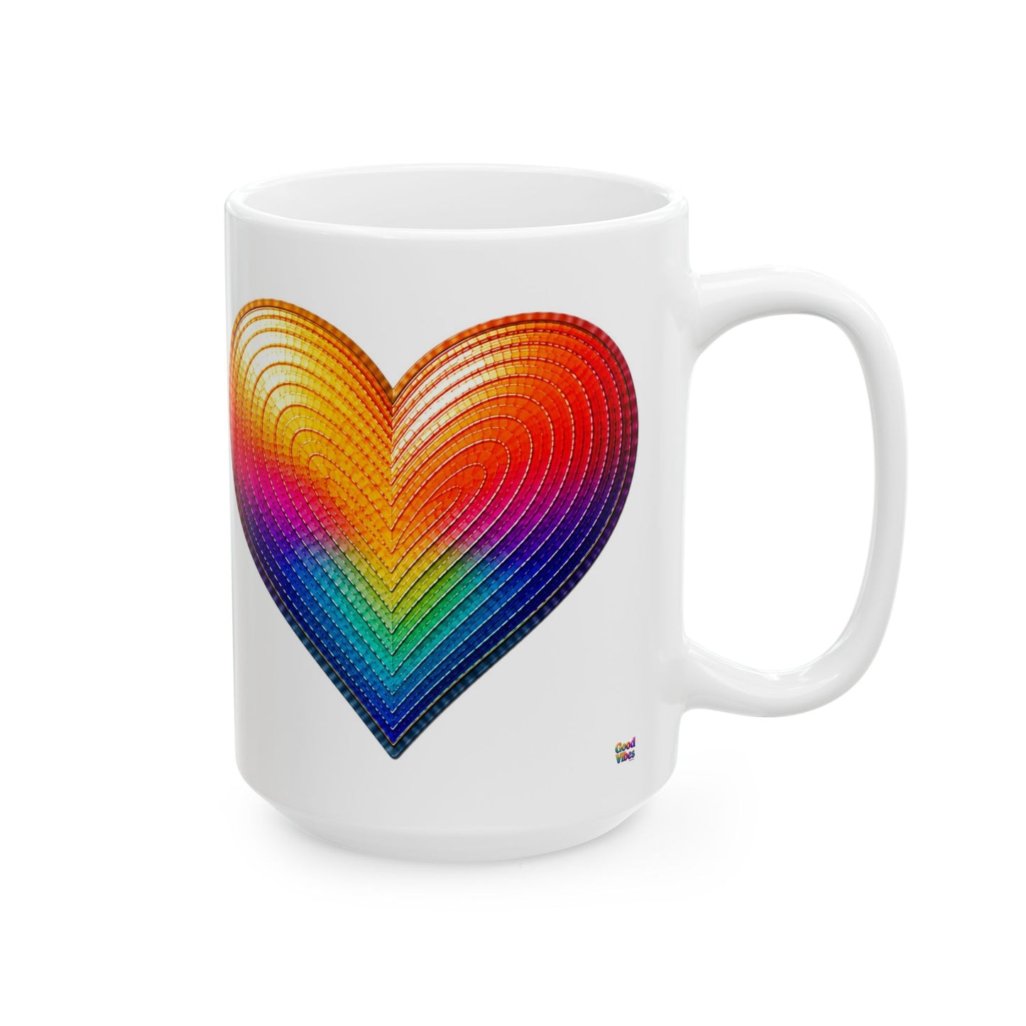 Good Vibes Heart Mug | Ceramic Coffee Mug 11oz. | 15oz.