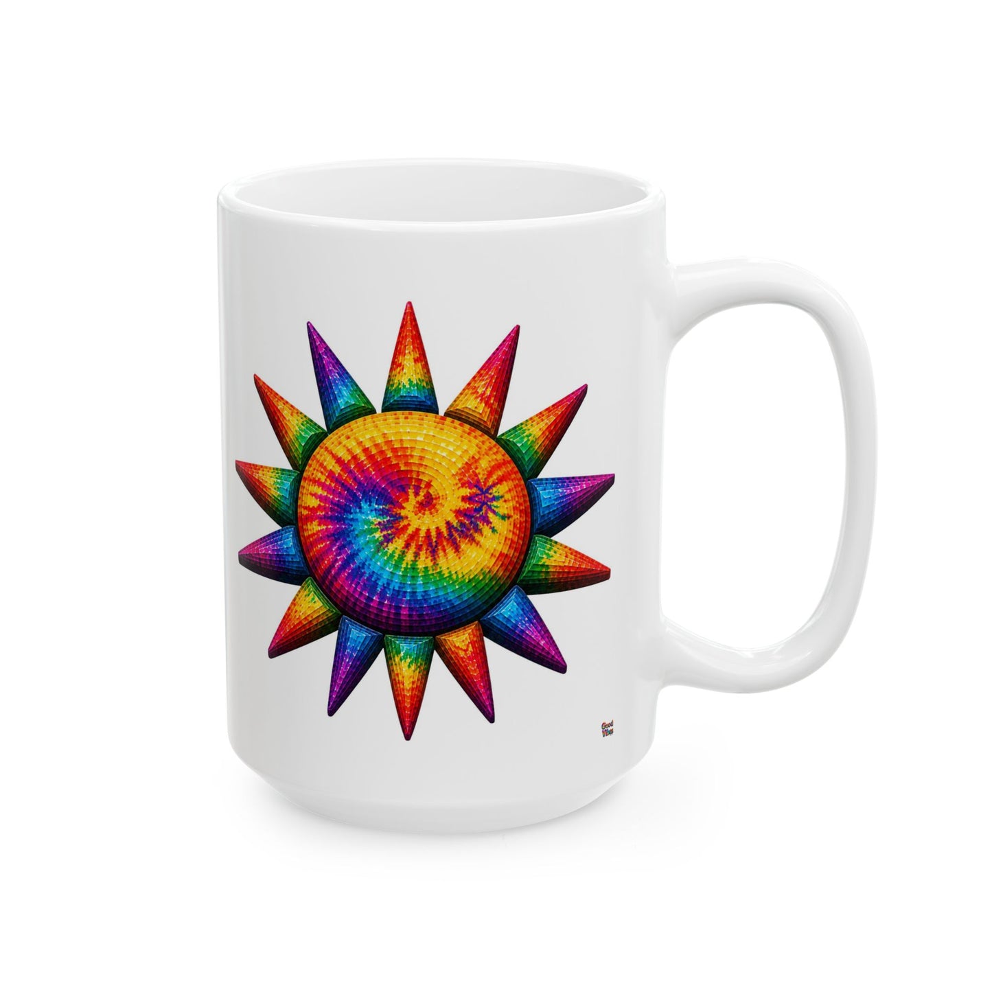 Good Vibes Tie-Dye Sun Mug | Ceramic Coffee Mug 11oz. | 15oz.