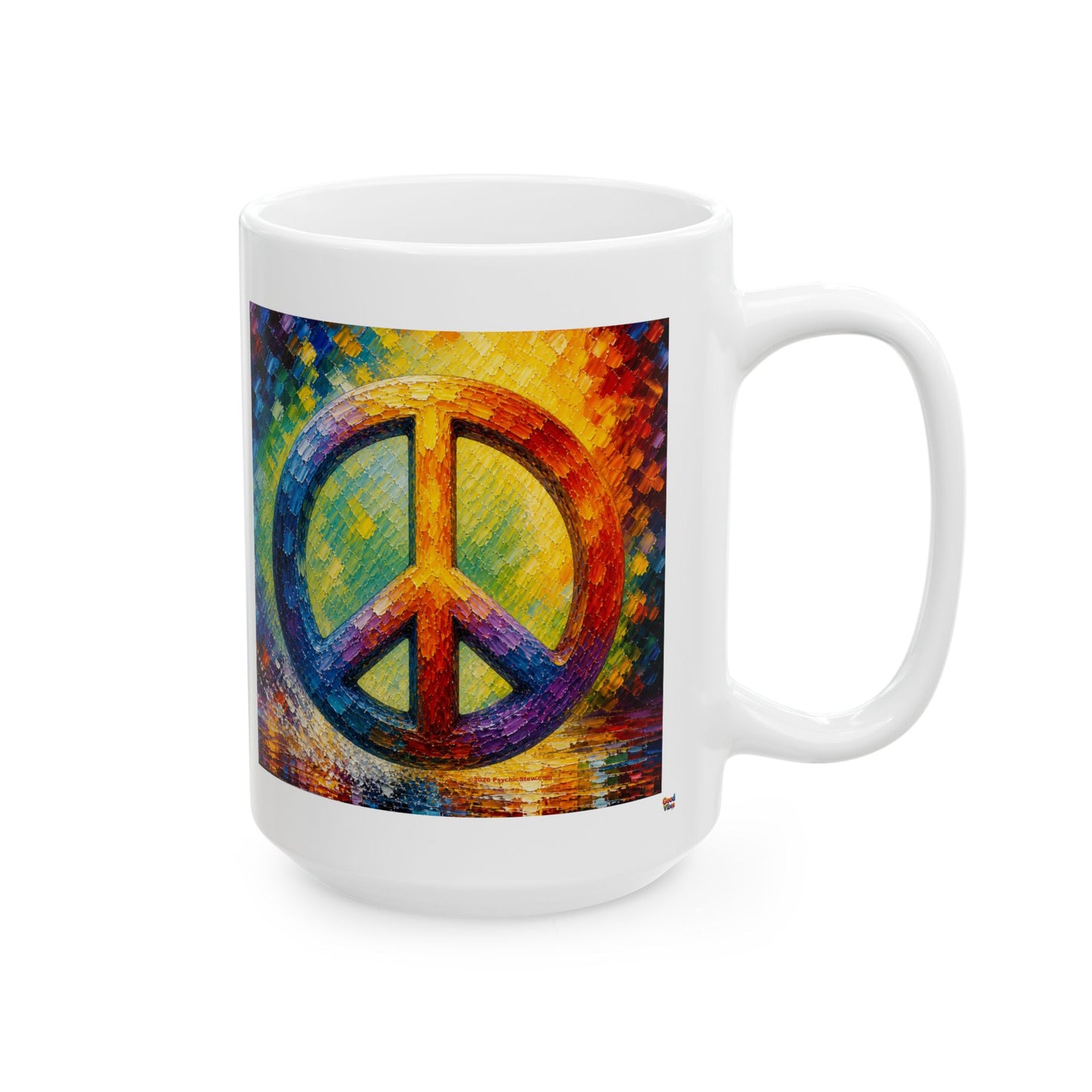 Good Vibes Painted Picturesque Peace Mug | Ceramic Coffee Mug 11oz. | 15oz.