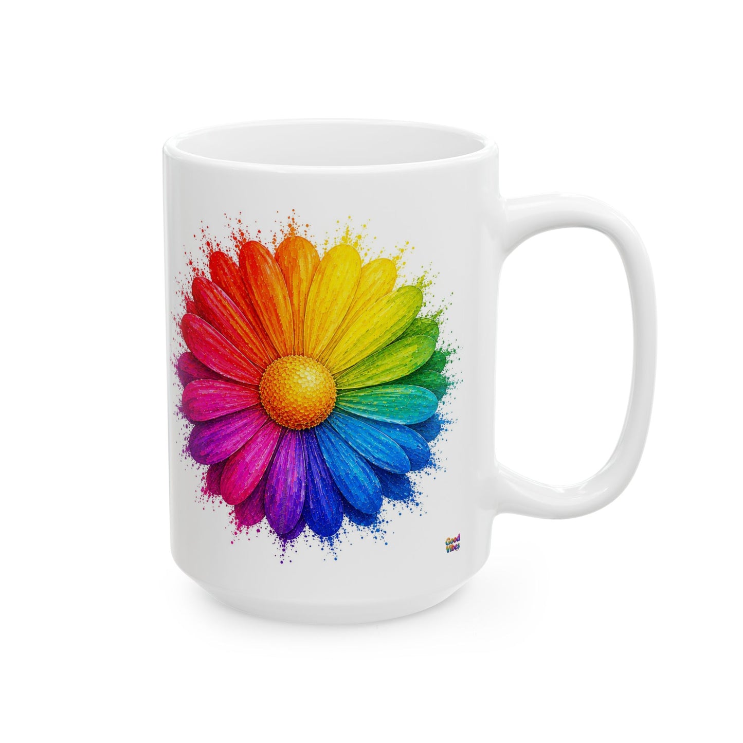 Good Vibes Bright Flower Mug | Ceramic Coffee Mug 11oz. | 15oz.