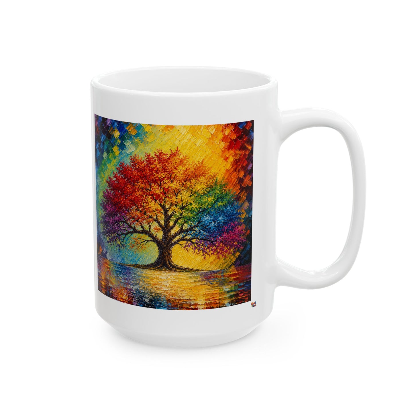Good Vibes Painted Picturesque Tree Mug | Ceramic Coffee Mug 11oz. | 15oz.