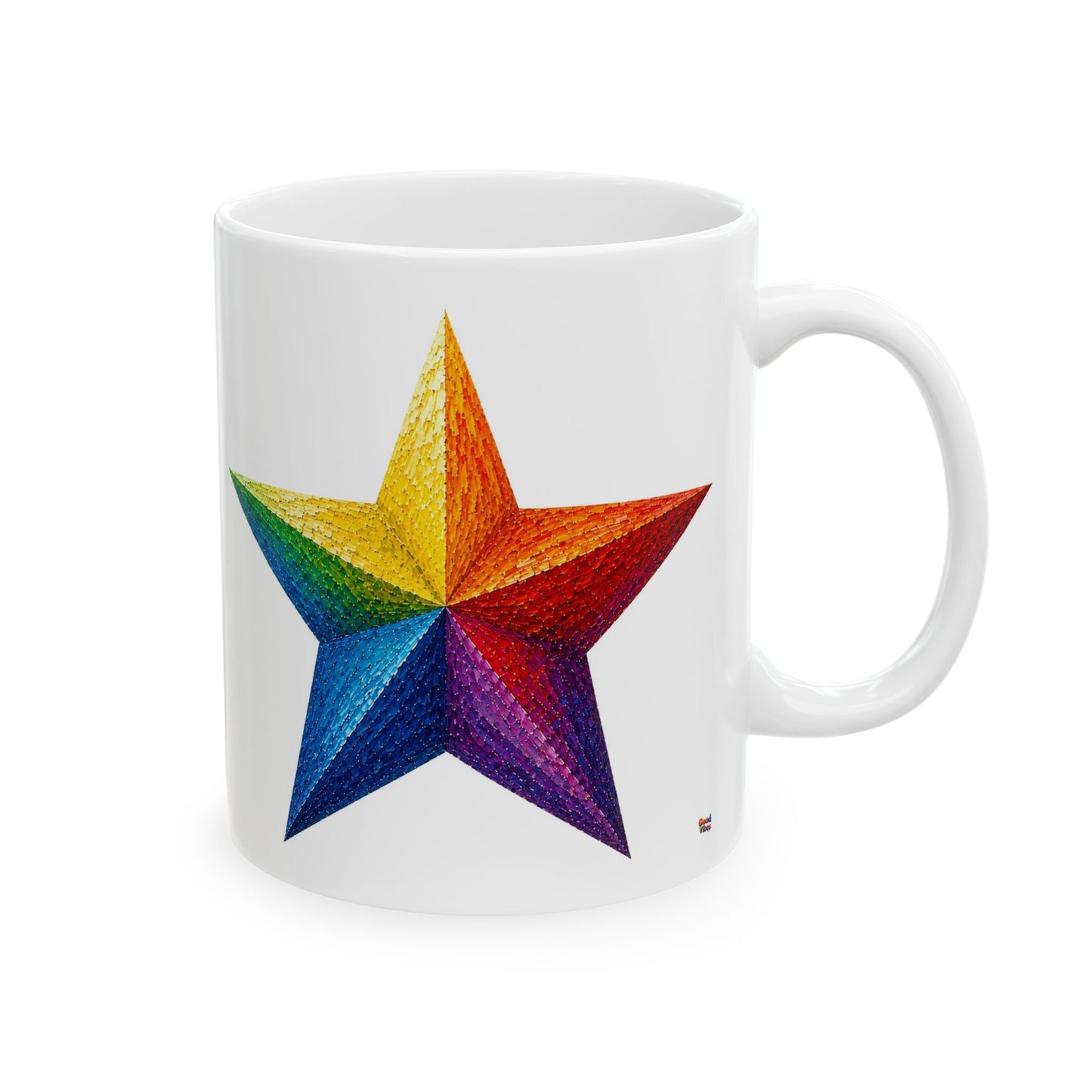Good Vibes Painted Star Mug | Ceramic Coffee Mug 11oz. | 15oz.