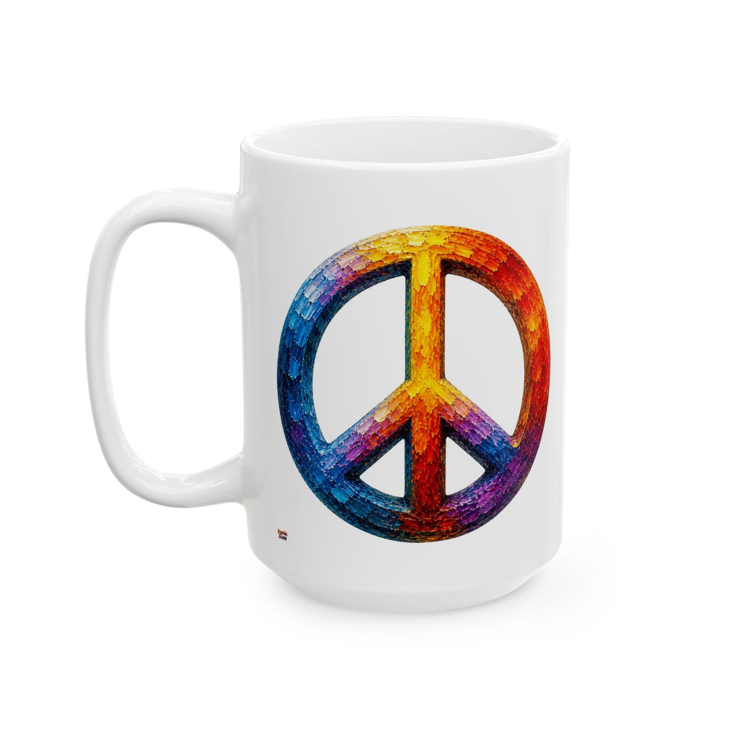 Good Vibes Painted Peace Mug | Ceramic Coffee Mug 11oz. | 15oz.
