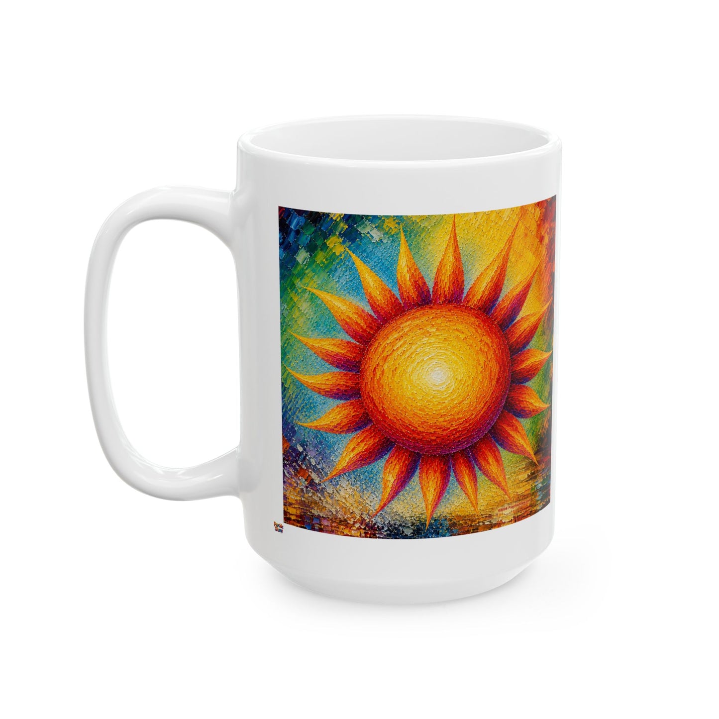 Good Vibes Painted Sun Mug | Ceramic Coffee Mug 11oz. | 15oz.