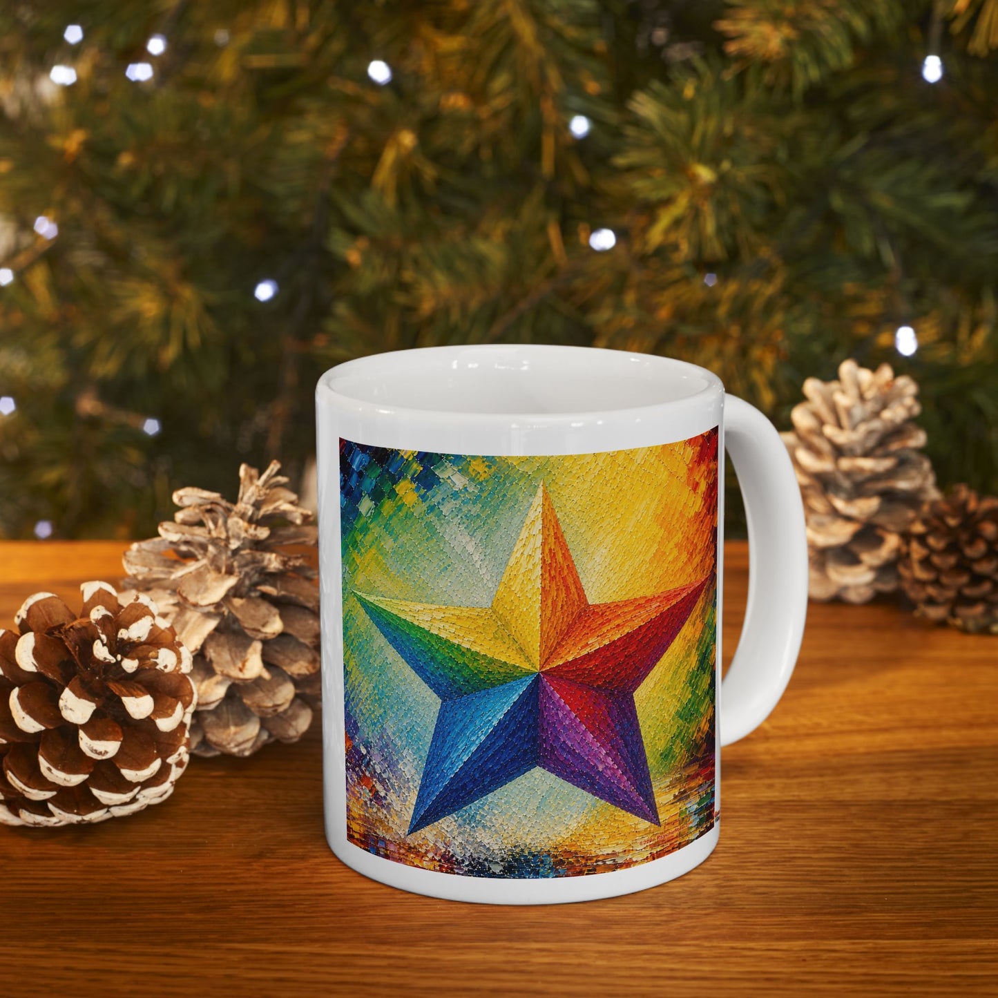 Good Vibes Painted Picturesque Star Mug | Ceramic Coffee Mug 11oz. | 15oz.