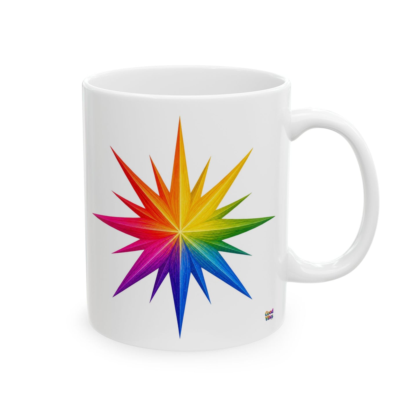 Good Vibes Bright Starburst Mug | Ceramic Coffee Mug 11oz. | 15oz.