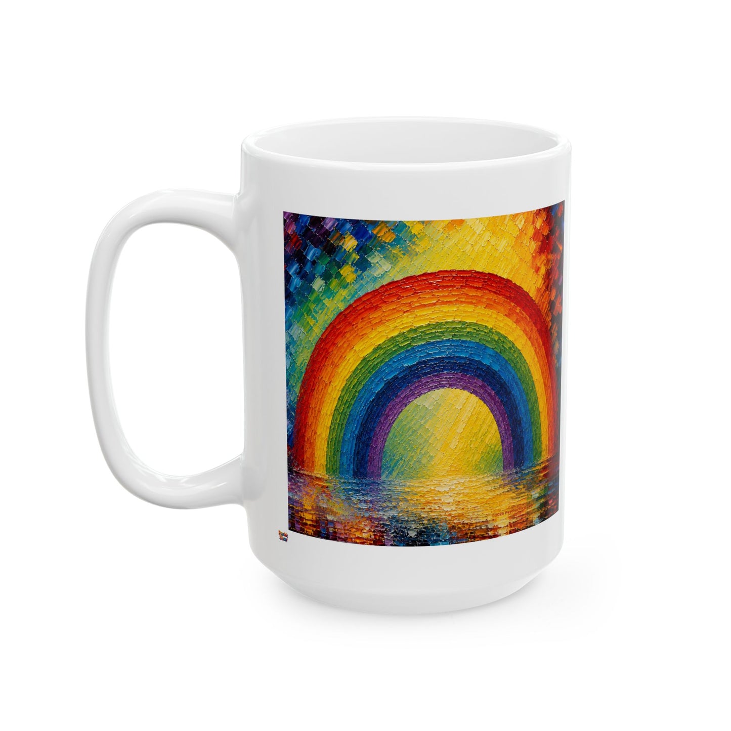 Good Vibes Painted Picturesque Rainbow Mug | Ceramic Coffee Mug 11oz. | 15oz.