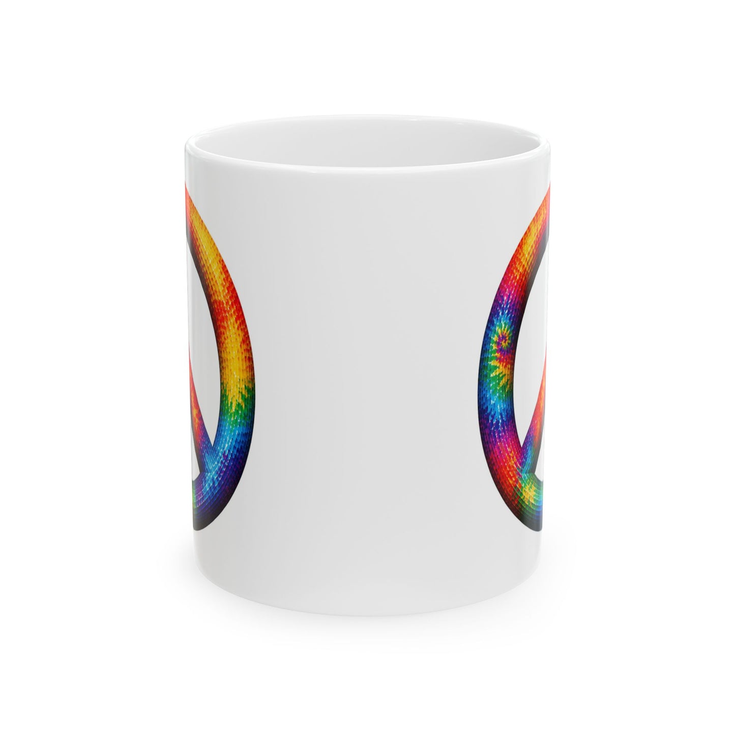 Good Vibes Tie-Dye Peace Mug | Ceramic Coffee Mug 11oz. | 15oz.