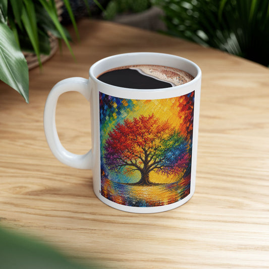 Good Vibes Painted Picturesque Tree Mug | Ceramic Coffee Mug 11oz. | 15oz.