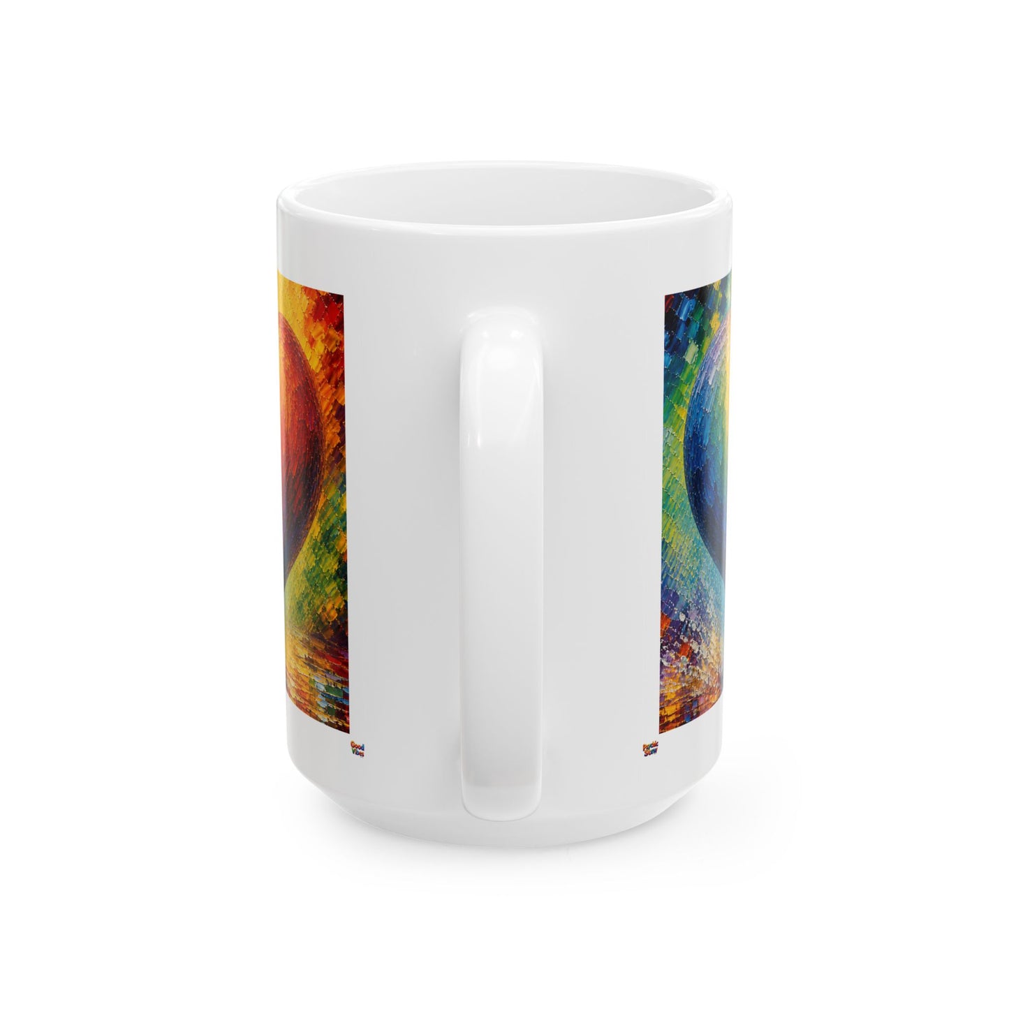 Good Vibes Painted Picturesque Heart Mug | Ceramic Coffee Mug 11oz. | 15oz.