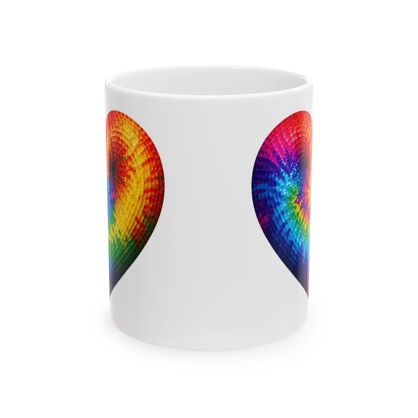 Good Vibes Tie-Dye Heart Mug | Ceramic Coffee Mug 11oz. | 15oz.