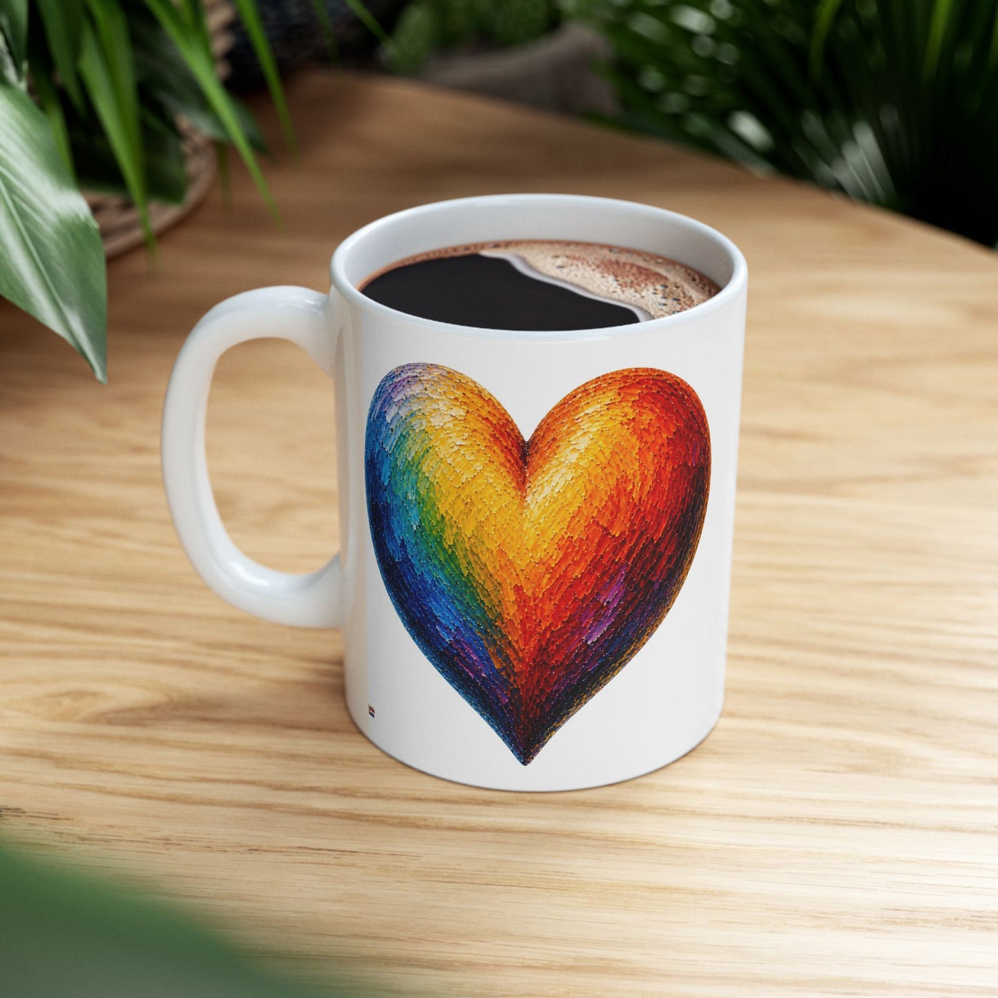 Good Vibes Painted Heart Mug | Ceramic Coffee Mug 11oz. | 15oz.