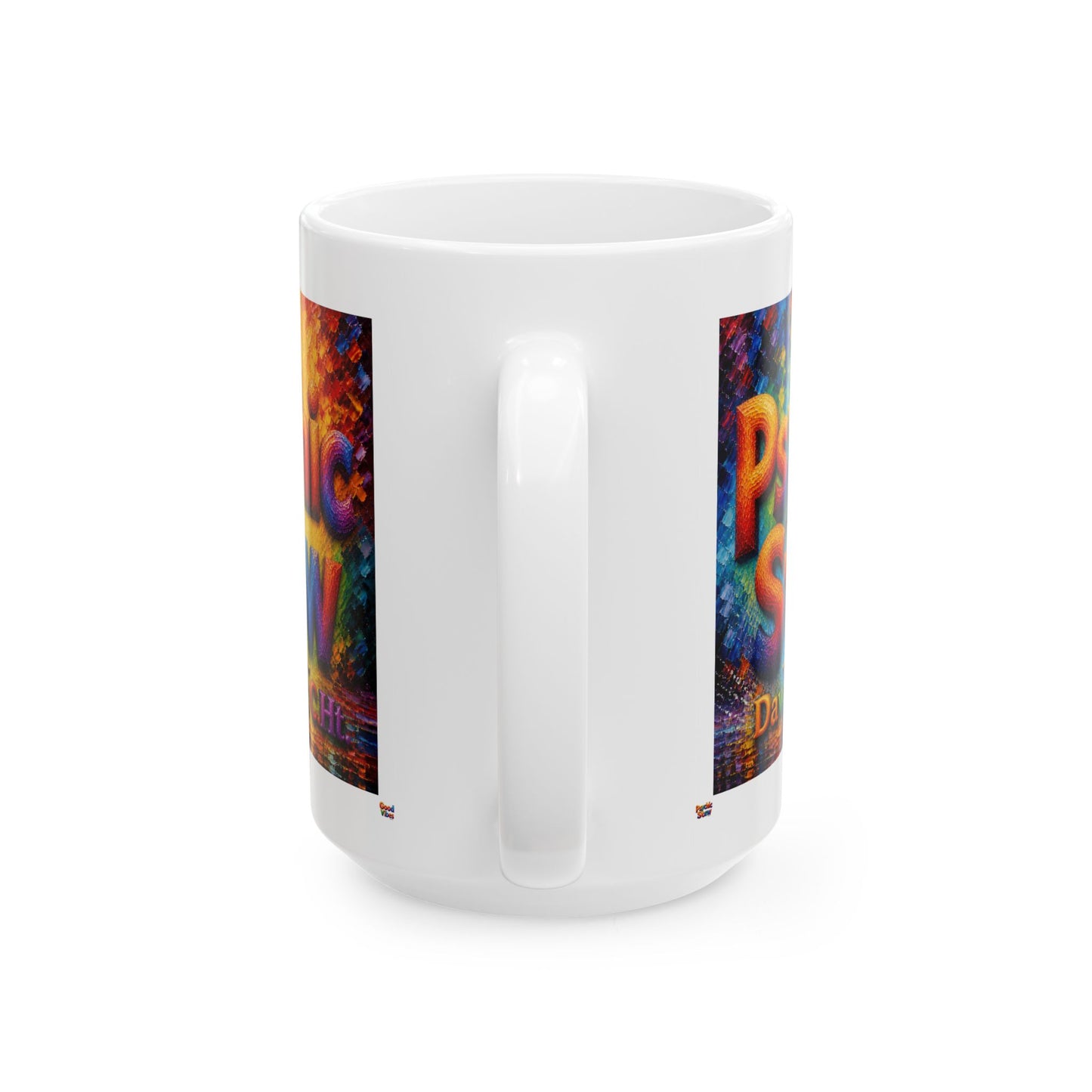 Good Vibes Painted Psychic Stew Podcast Mug | Ceramic Coffee Mug 11oz. | 15oz.