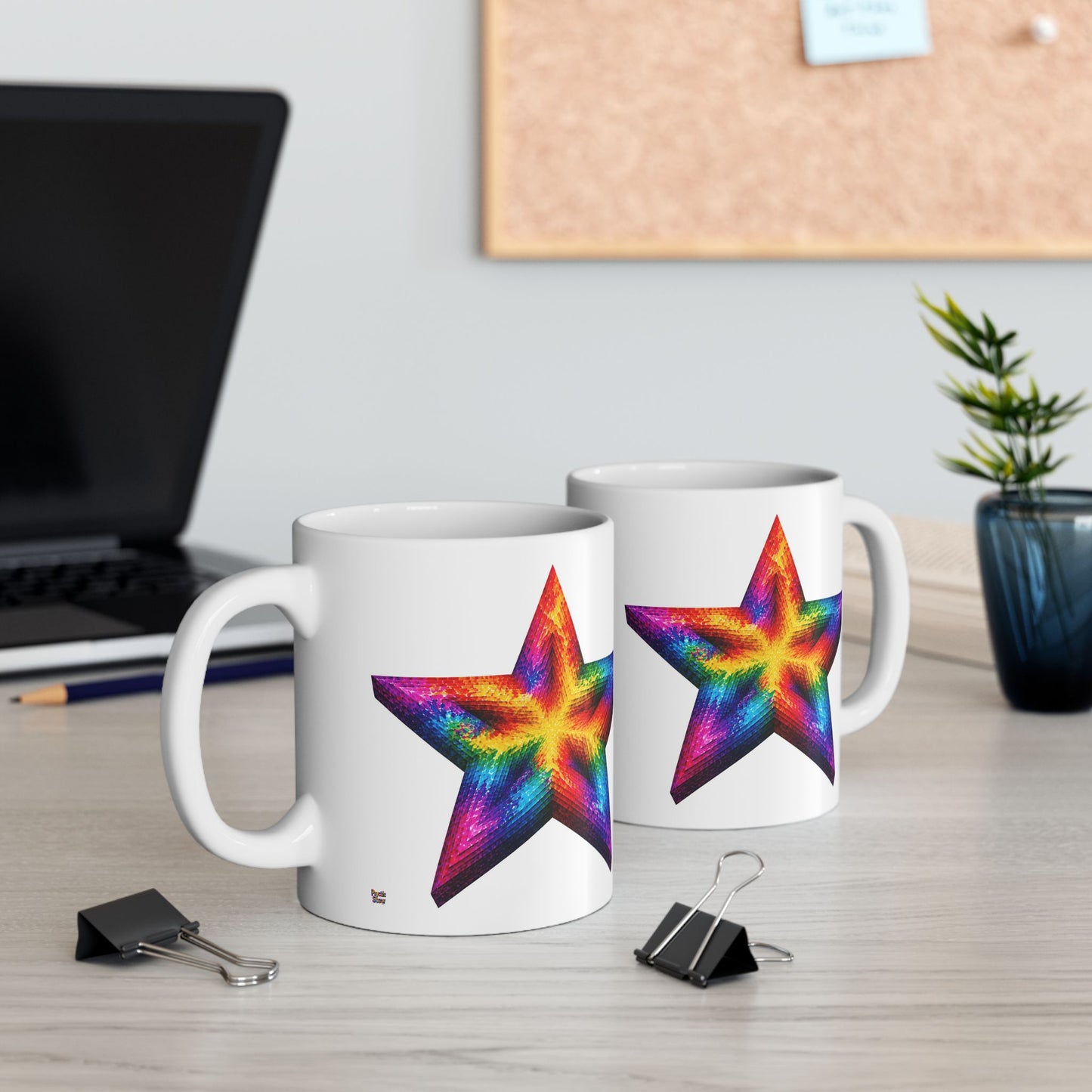 Good Vibes Tie-Dye Star Mug | Ceramic Coffee Mug 11oz. | 15oz.
