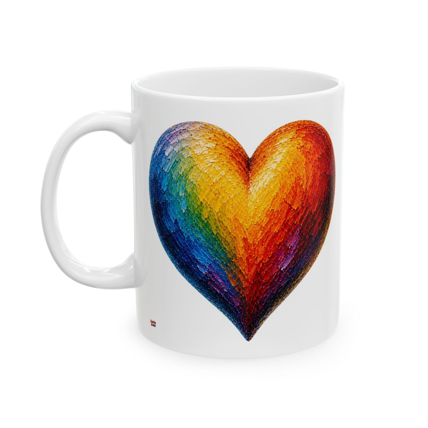 Good Vibes Painted Heart Mug | Ceramic Coffee Mug 11oz. | 15oz.
