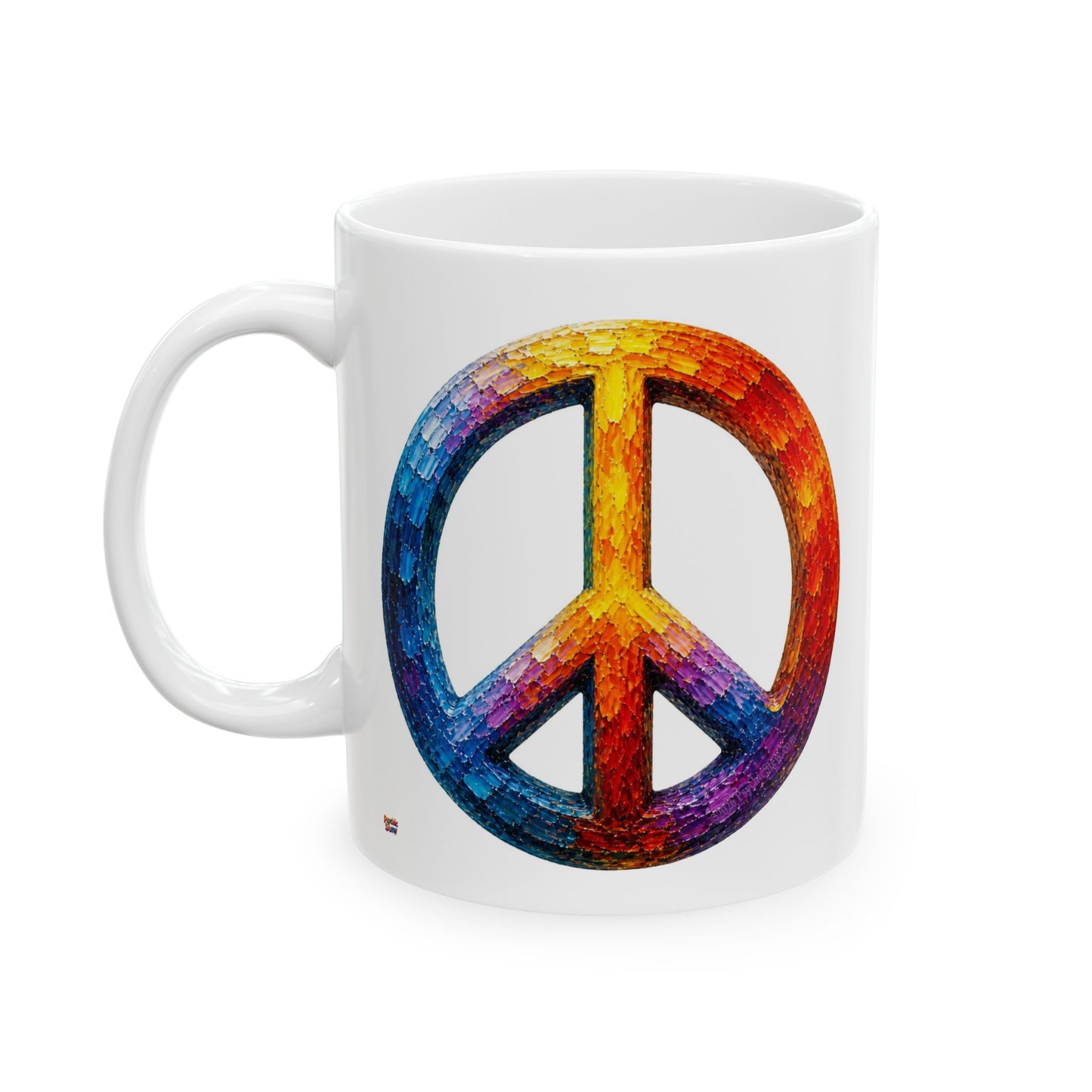Good Vibes Painted Peace Mug | Ceramic Coffee Mug 11oz. | 15oz.