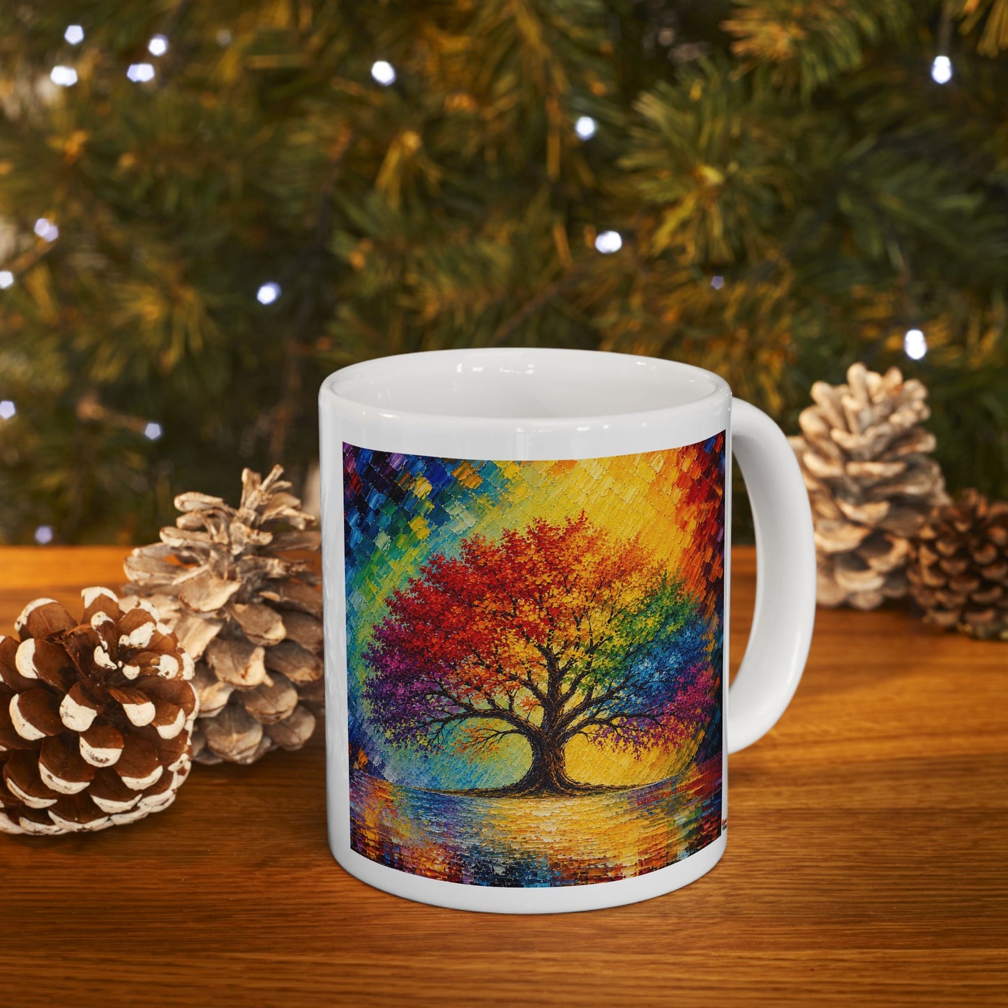 Good Vibes Painted Picturesque Tree Mug | Ceramic Coffee Mug 11oz. | 15oz.
