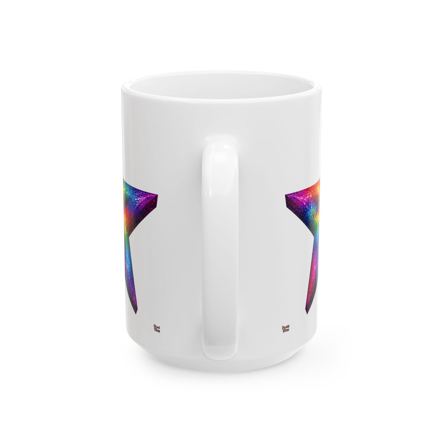 Good Vibes Tie-Dye Star Mug | Ceramic Coffee Mug 11oz. | 15oz.
