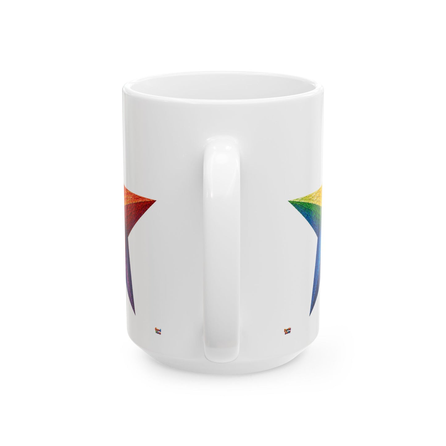 Good Vibes Painted Star Mug | Ceramic Coffee Mug 11oz. | 15oz.