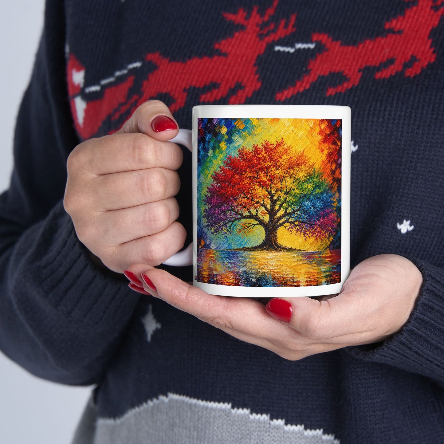 Good Vibes Painted Picturesque Tree Mug | Ceramic Coffee Mug 11oz. | 15oz.