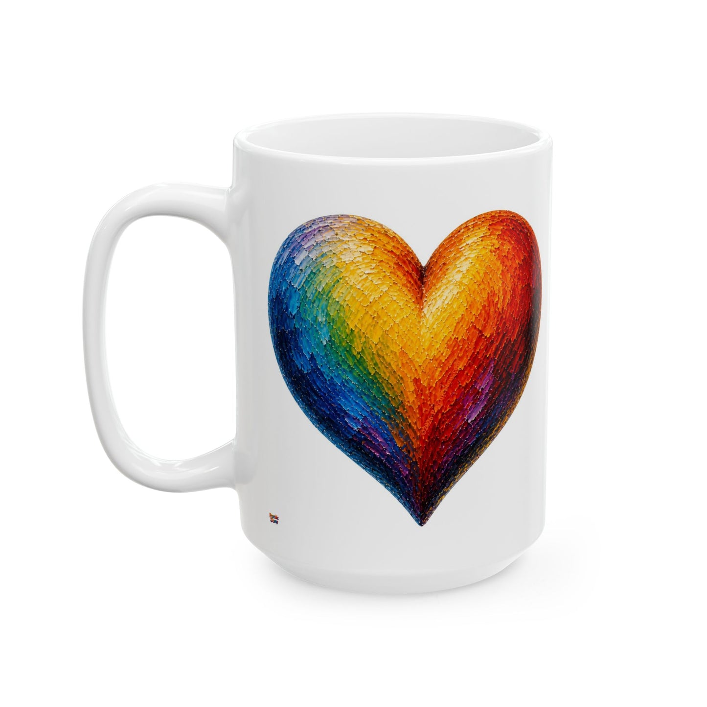 Good Vibes Painted Heart Mug | Ceramic Coffee Mug 11oz. | 15oz.