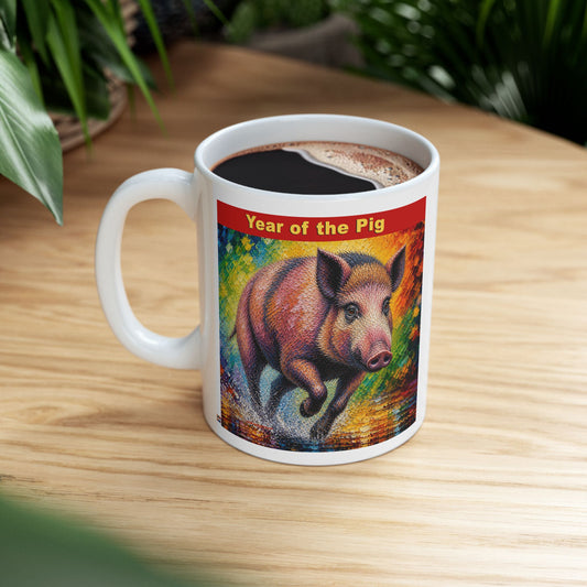 Eastern Year of the Pig Mug | Ceramic Coffee Mug 11oz. | 15oz.
