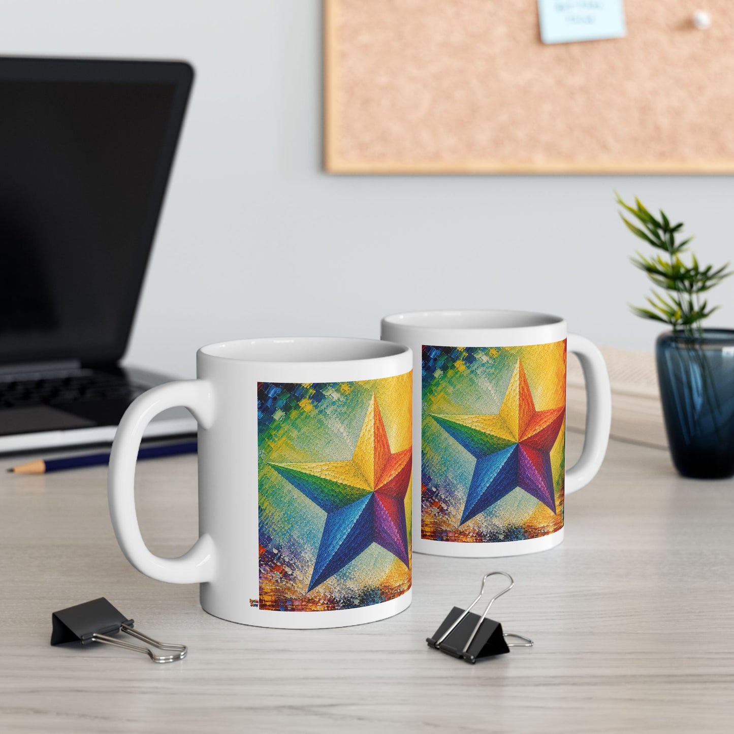 Good Vibes Painted Picturesque Star Mug | Ceramic Coffee Mug 11oz. | 15oz.