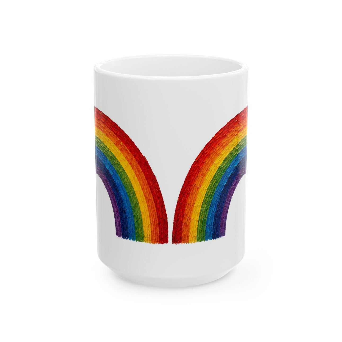 Good Vibes Painted Rainbow Mug | Ceramic Coffee Mug 11oz. | 15oz.