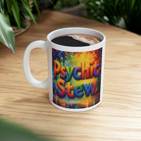Good Vibes Painted Psychic Stew Mug | Ceramic Coffee Mug 11oz. | 15oz.