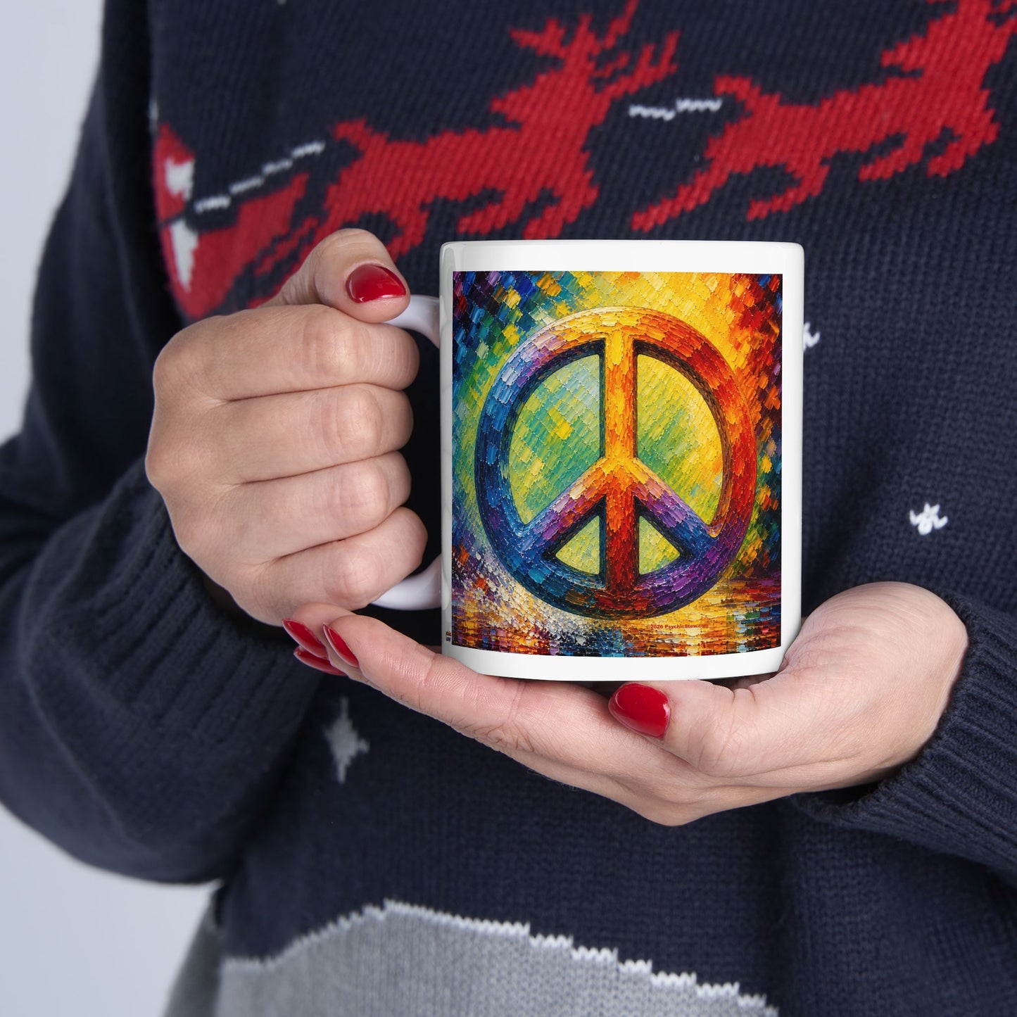 Good Vibes Painted Picturesque Peace Mug | Ceramic Coffee Mug 11oz. | 15oz.