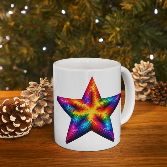 Good Vibes Tie-Dye Star Mug | Ceramic Coffee Mug 11oz. | 15oz.