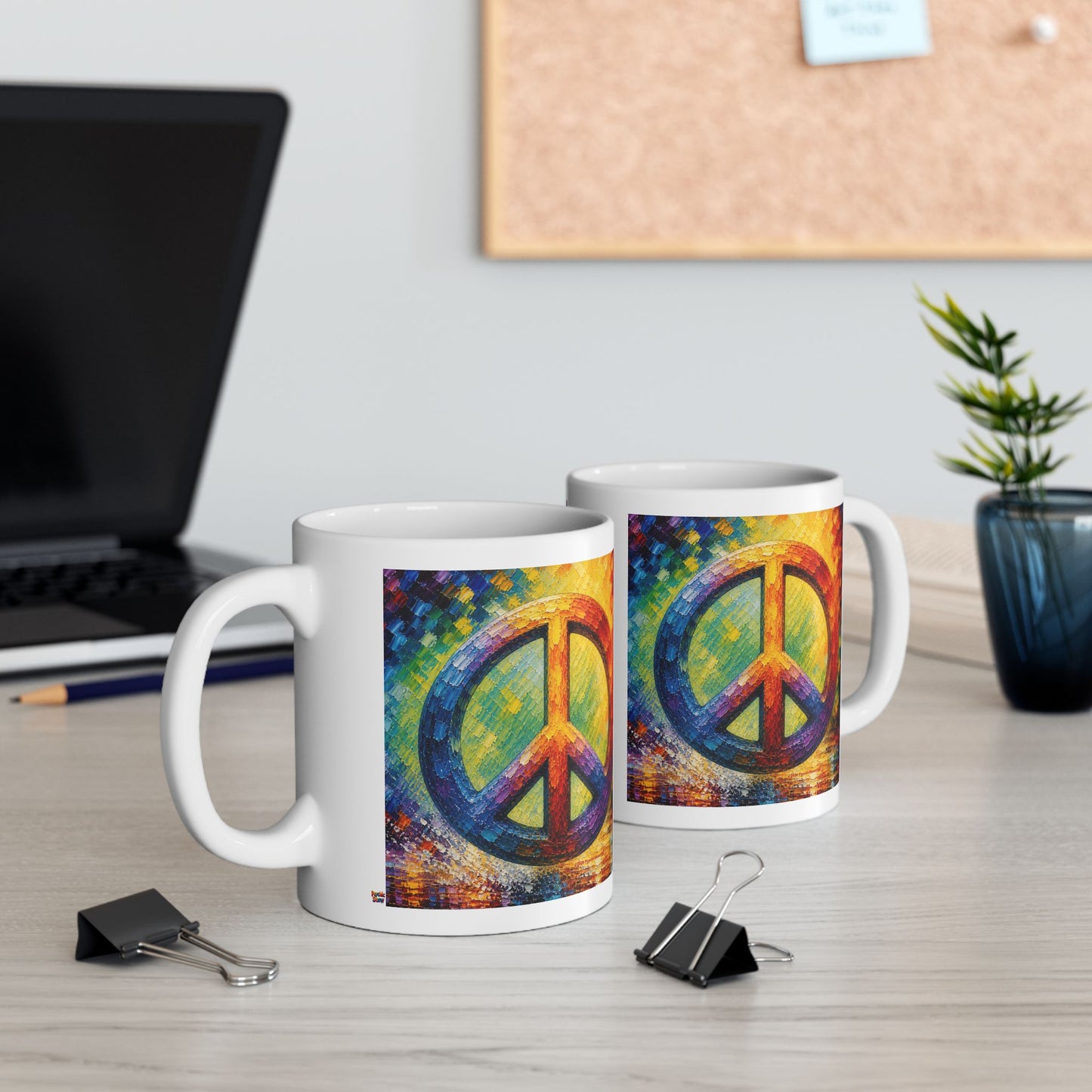 Good Vibes Painted Picturesque Peace Mug | Ceramic Coffee Mug 11oz. | 15oz.