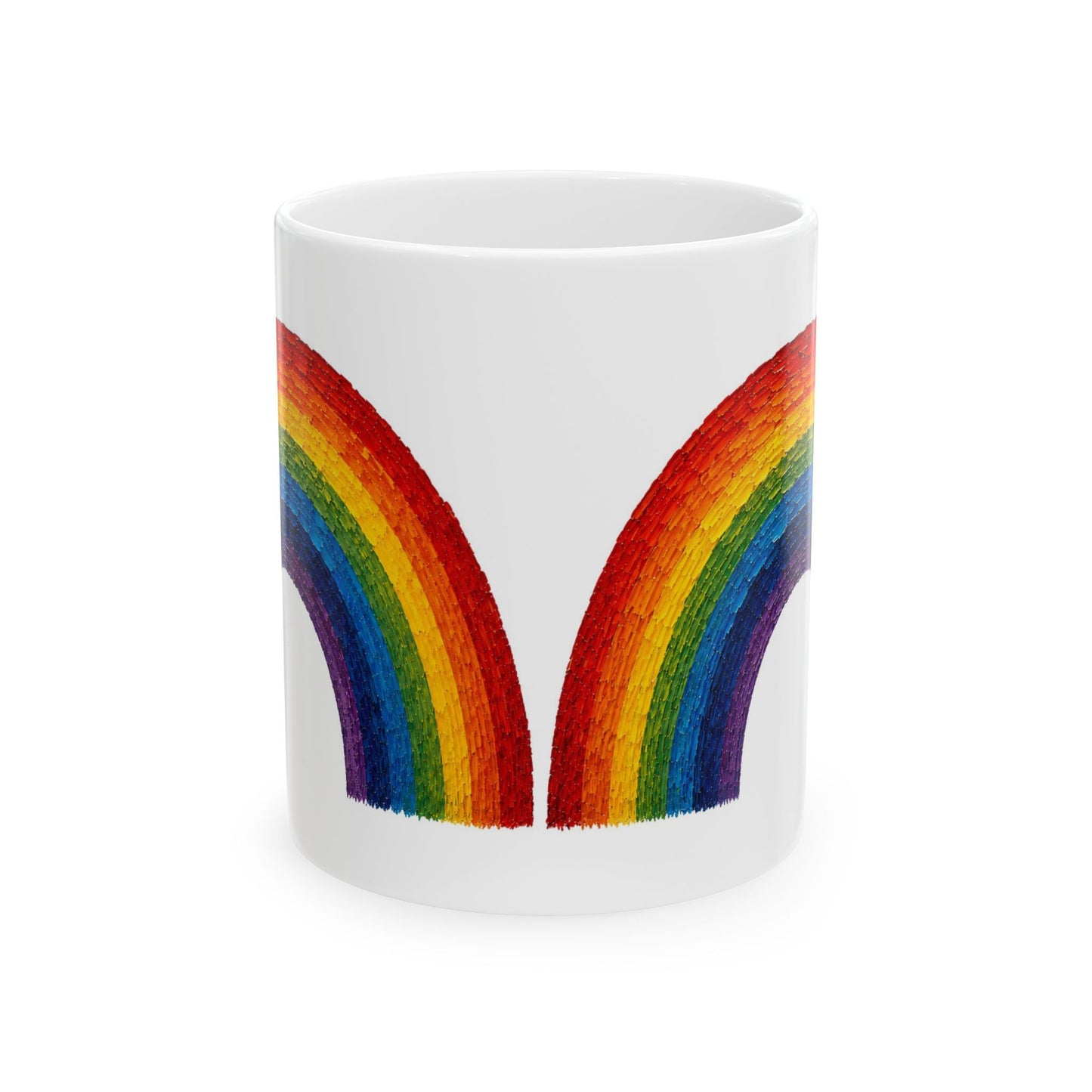 Good Vibes Painted Rainbow Mug | Ceramic Coffee Mug 11oz. | 15oz.