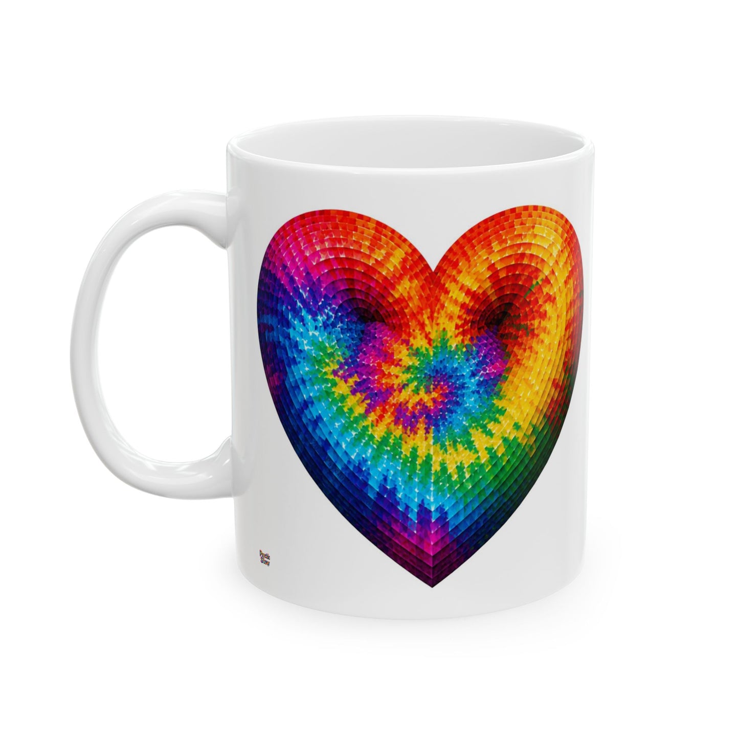 Good Vibes Tie-Dye Heart Mug | Ceramic Coffee Mug 11oz. | 15oz.