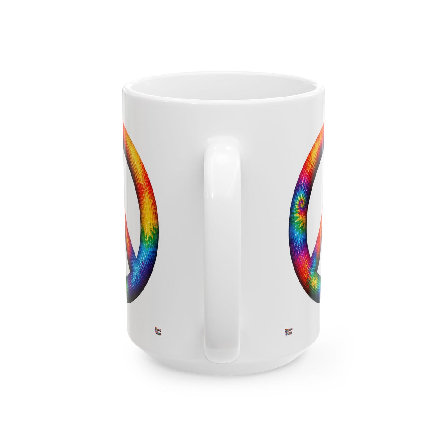 Good Vibes Tie-Dye Peace Mug | Ceramic Coffee Mug 11oz. | 15oz.