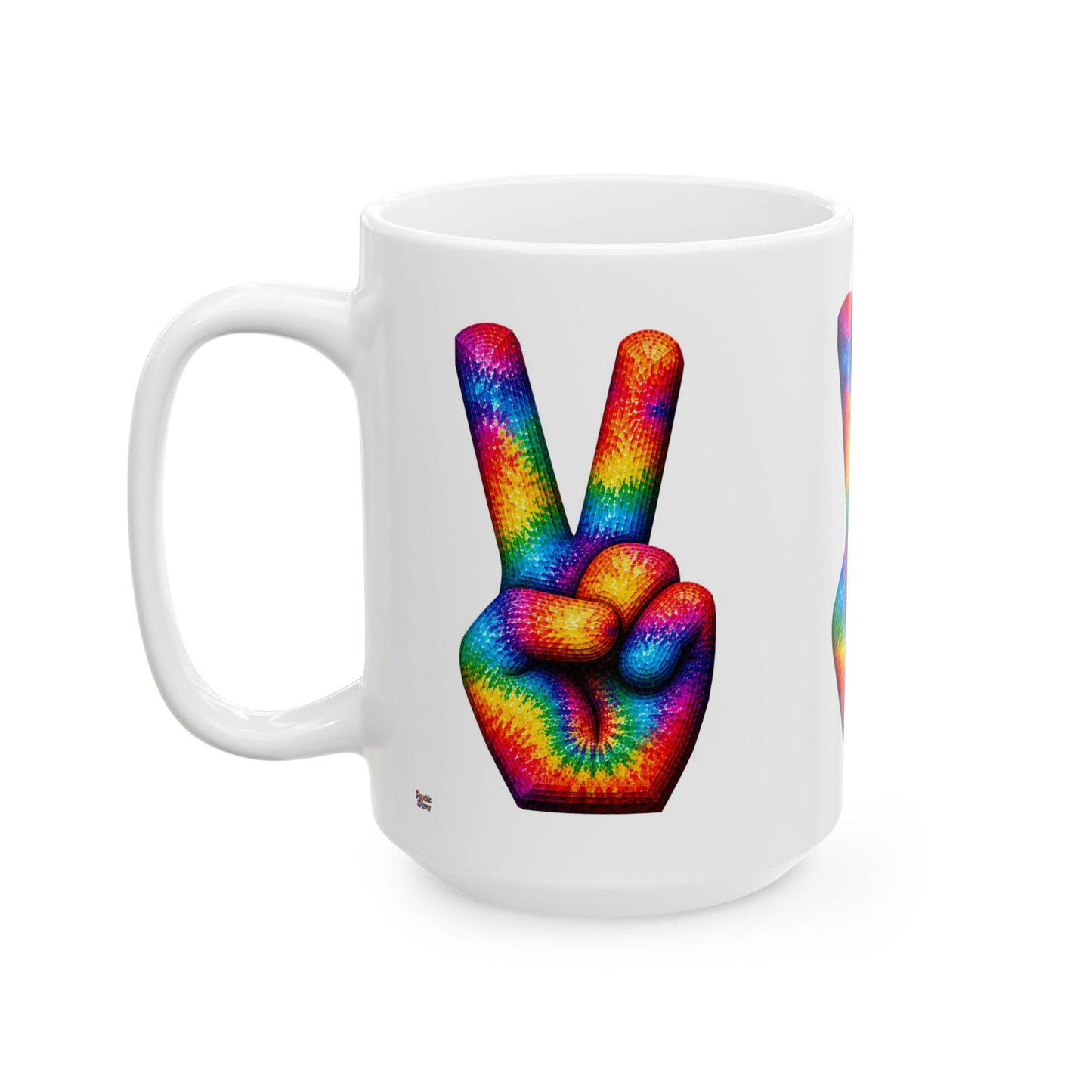 Good Vibes Tie-Dye Peace Sign Mug | Ceramic Coffee Mug 11oz. | 15oz.