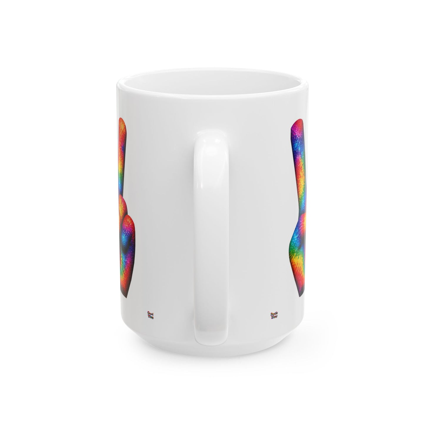 Good Vibes Tie-Dye Peace Sign Mug | Ceramic Coffee Mug 11oz. | 15oz.
