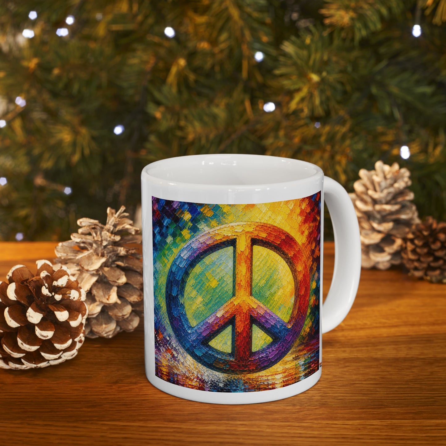 Good Vibes Painted Picturesque Peace Mug | Ceramic Coffee Mug 11oz. | 15oz.