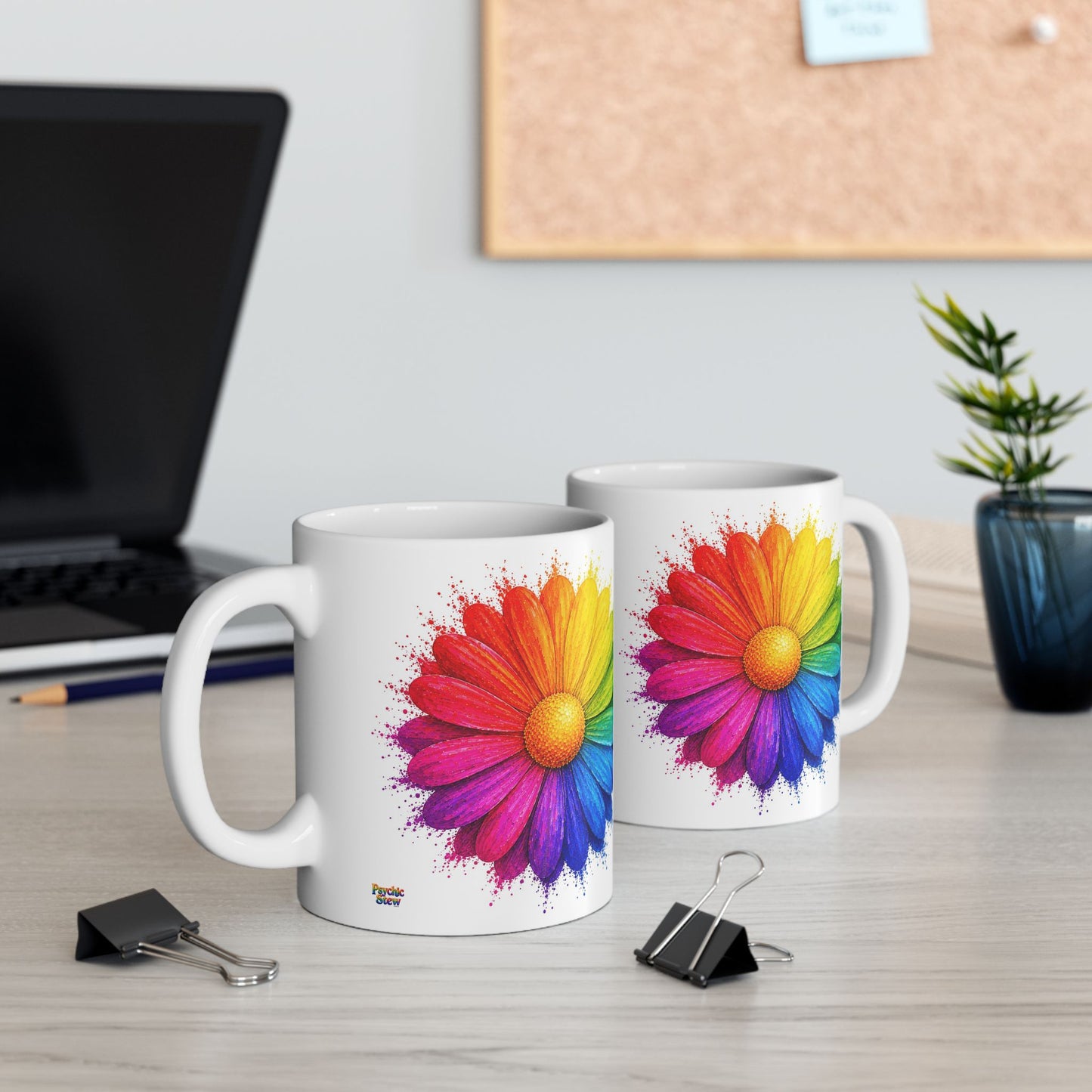 Good Vibes Bright Flower Mug | Ceramic Coffee Mug 11oz. | 15oz.