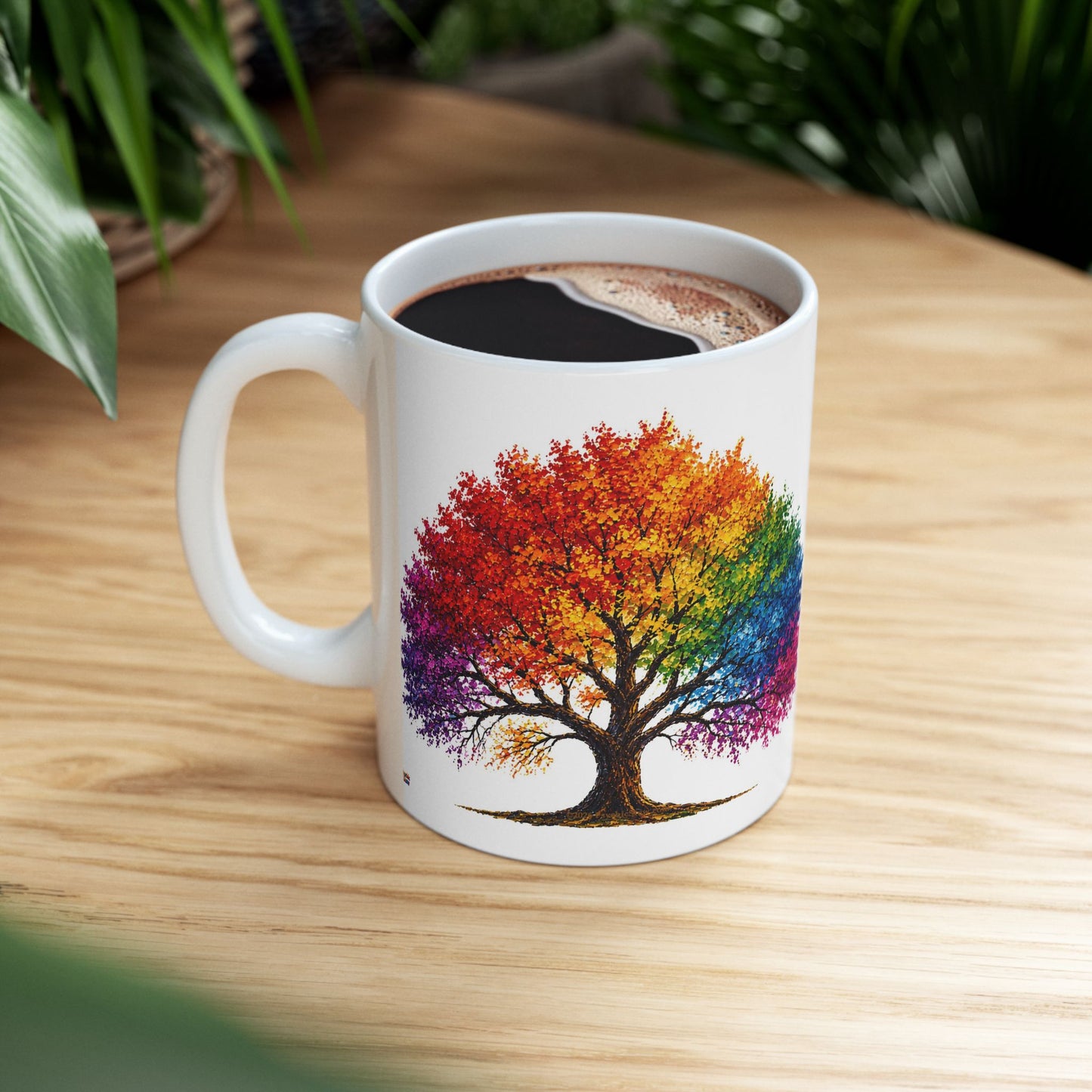 Good Vibes Painted Tree Mug | Ceramic Coffee Mug 11oz. | 15oz.