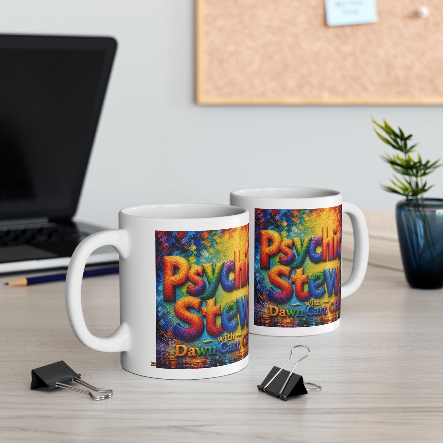 Good Vibes Painted Psychic Stew Podcast Mug | Ceramic Coffee Mug 11oz. | 15oz.