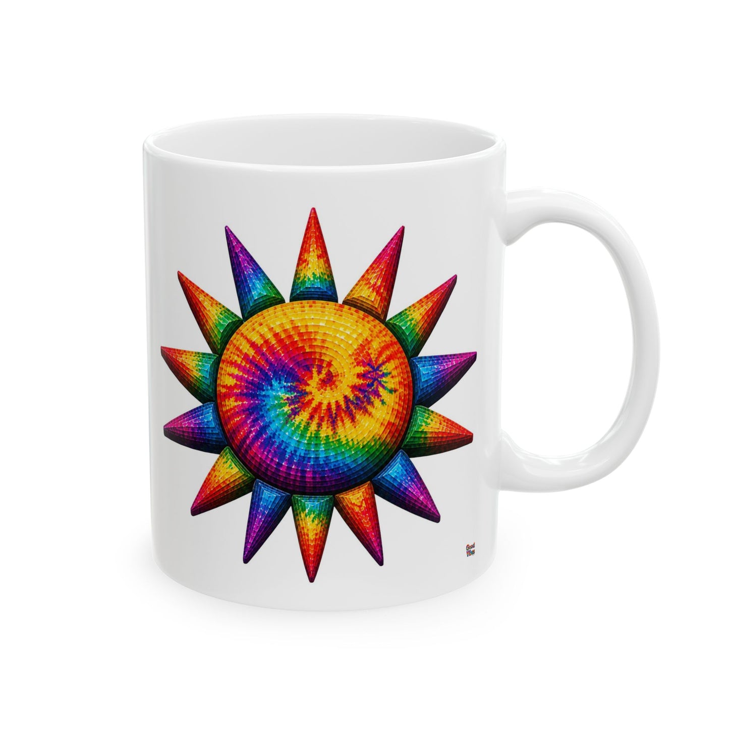 Good Vibes Tie-Dye Sun Mug | Ceramic Coffee Mug 11oz. | 15oz.