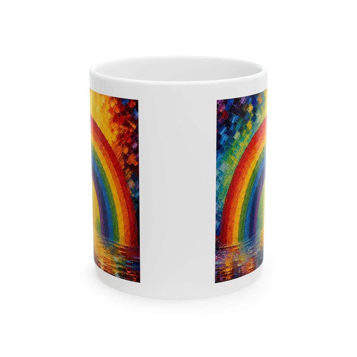 Good Vibes Painted Picturesque Rainbow Mug | Ceramic Coffee Mug 11oz. | 15oz.