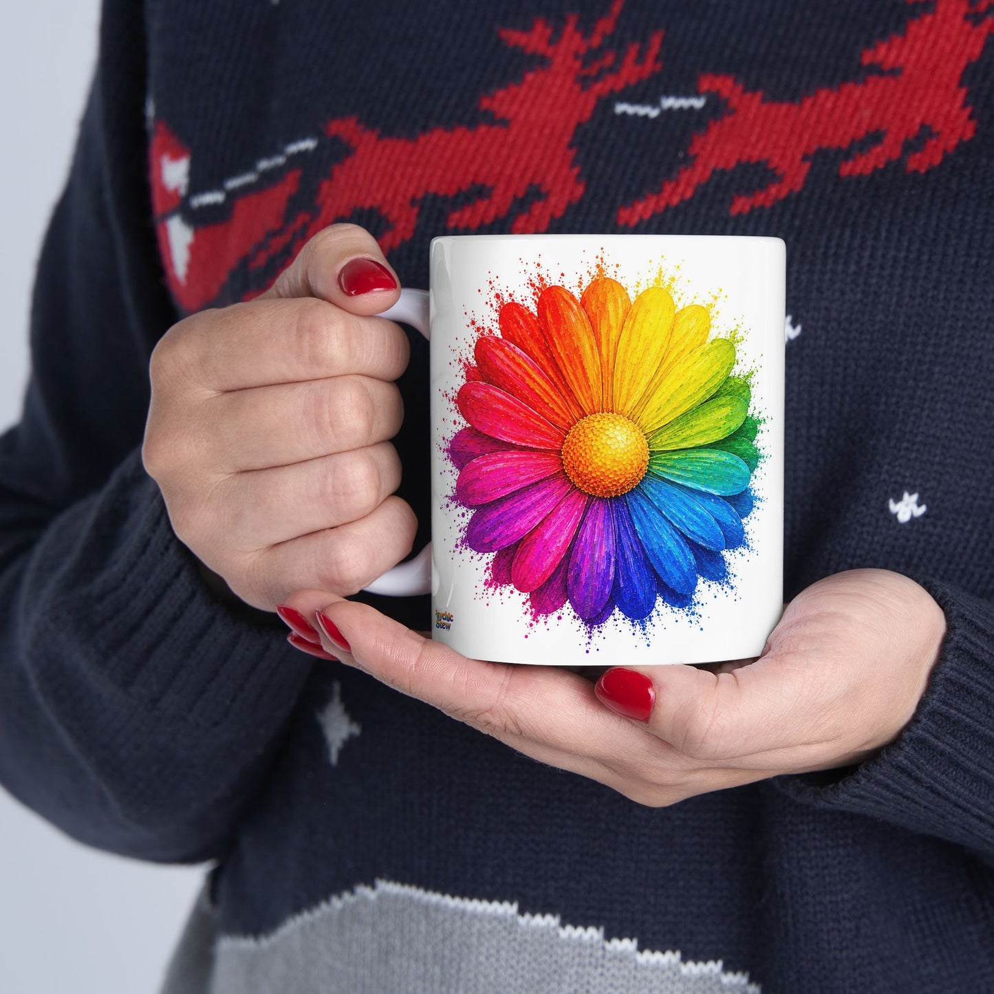 Good Vibes Bright Flower Mug | Ceramic Coffee Mug 11oz. | 15oz.