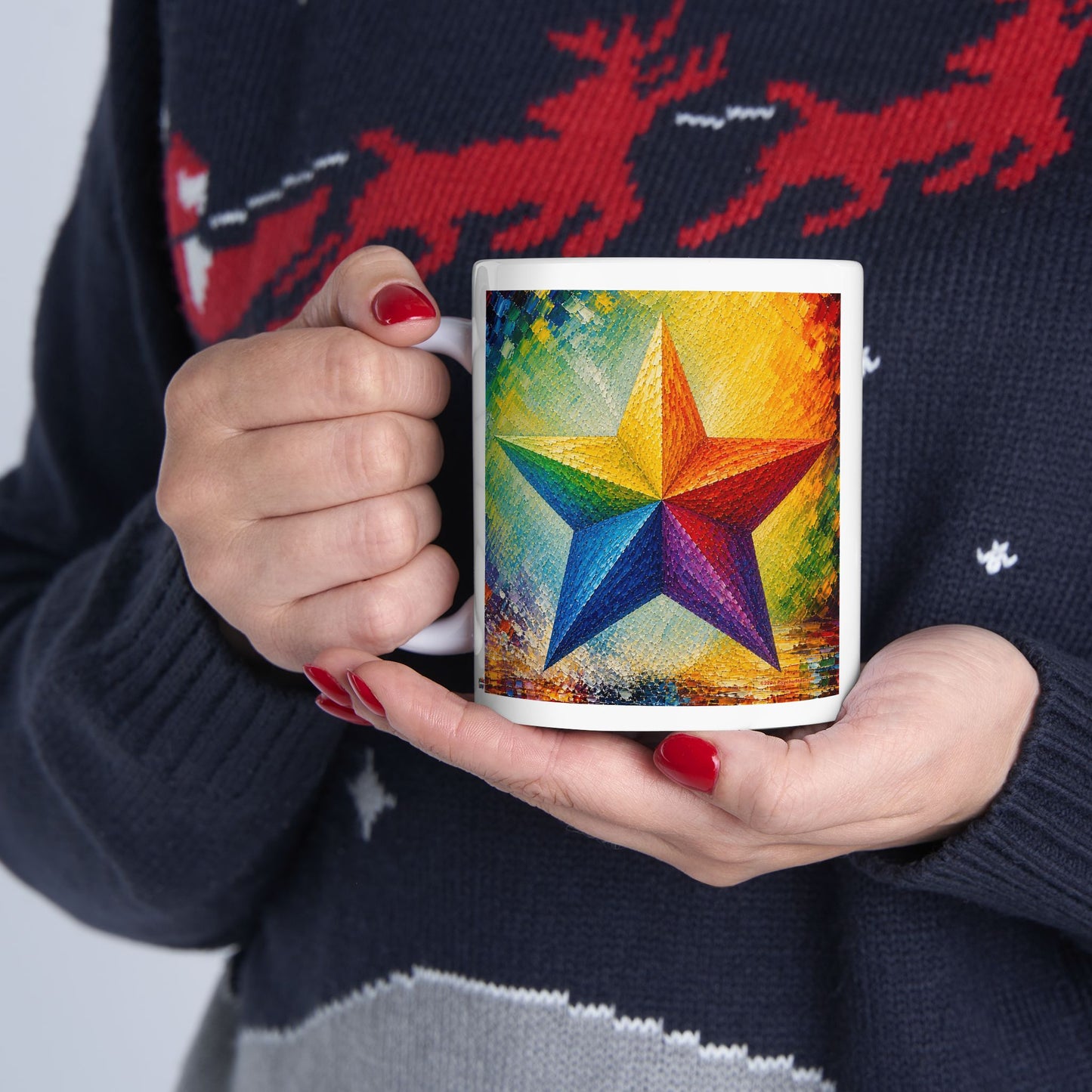 Good Vibes Painted Picturesque Star Mug | Ceramic Coffee Mug 11oz. | 15oz.
