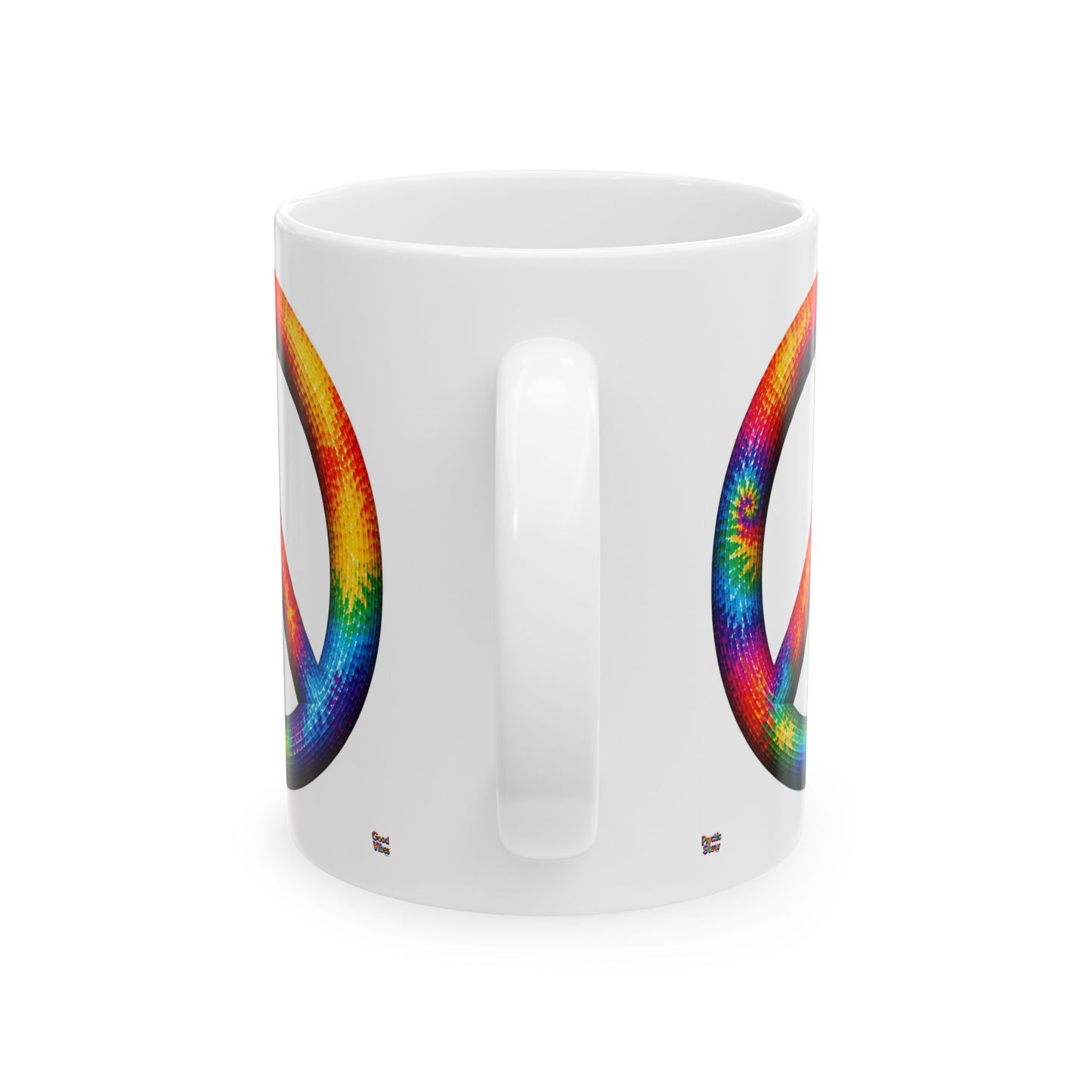 Good Vibes Tie-Dye Peace Mug | Ceramic Coffee Mug 11oz. | 15oz.