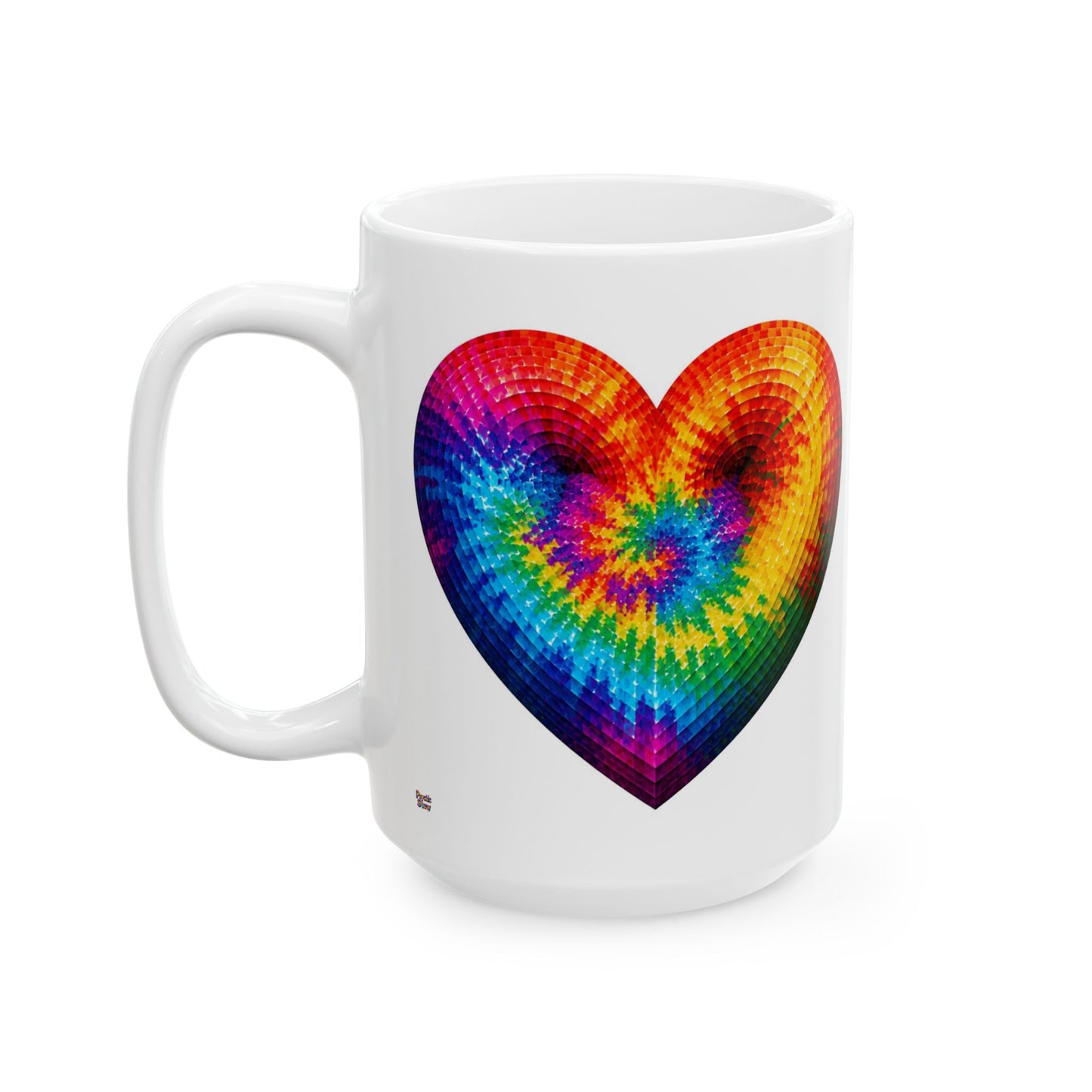 Good Vibes Tie-Dye Heart Mug | Ceramic Coffee Mug 11oz. | 15oz.