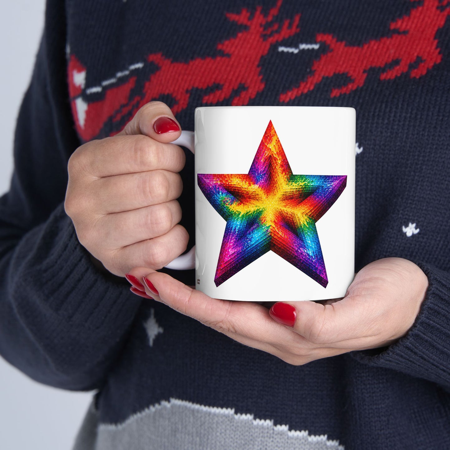 Good Vibes Tie-Dye Star Mug | Ceramic Coffee Mug 11oz. | 15oz.